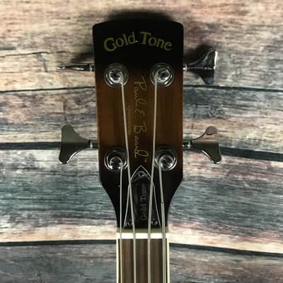 Gold Tone Left Handed PBB Acoustic Electric Bass with GoldTone Case image 3