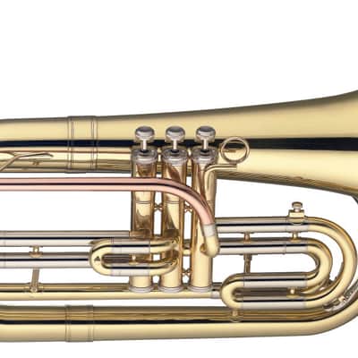 STAGG Bb Marching Baritone Horn with 3 Stainless Steel Valves and Rich Complex Sound 2 Year Warranty image 2