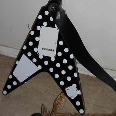 Randy Rhoads Black & White Polka Dot Flying V w/Rare 80's Earth III Python Strap image 7