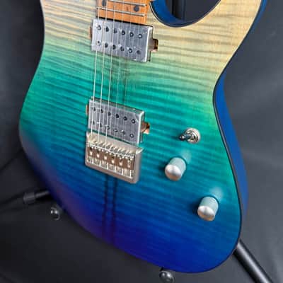 Schecter C-1 Standard Plus Electric Guitar Blue Fade Finish image 7
