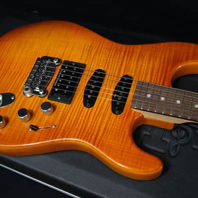 G&L USA Legacy Deluxe Guitar in Honeyburst over Premium Flamed Maple Top image 4