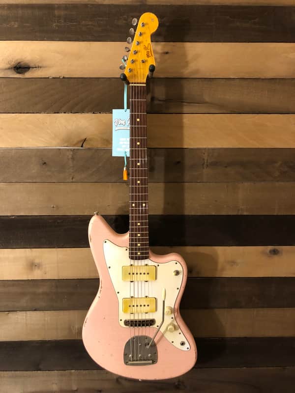 Von K Guitars J-Master Offset Body Shell Pink Prism Flake Nitro Lacquer Finish image 1