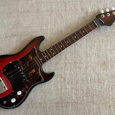 Vintage 1960’s Tombo Ukulet Electric Ukelele w Amp-In-Case Redburst MIJ Japan Rare Norma Teisco image 11