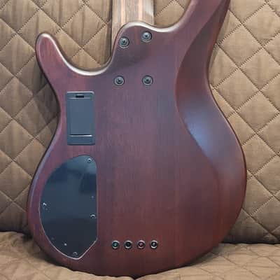Cort B4ELEMENTOPN Mahogany Body Ash Top 5pcs Walnut & Panga Panga Neck 4-String Electric Bass Guitar image 5