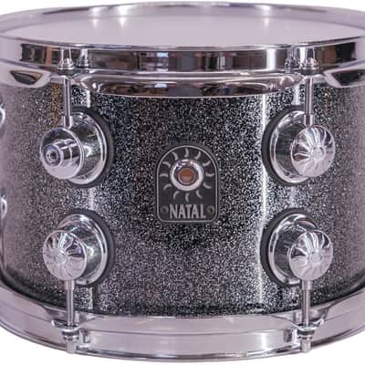Natal Birch Fusion X 10" x 6.5" Rack Tom Drum Black Metallic image 1