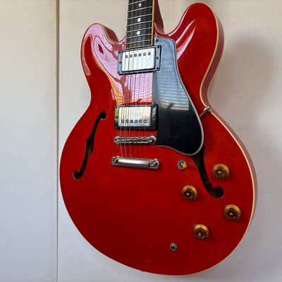 1982 Tokai ES100R Vintage Semi-Hollow ES Guitar Watermelon Long Guard, Japan image 3