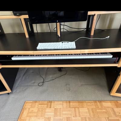 KK Audio Custom Producer Desk with Dual Bay Rack Unit 2006 (tons of rack space!!)- Black and Light Oak image 13
