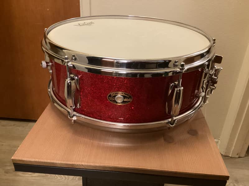 Slingerland No. 161 Deluxe Student Model 5.5x14" 6-Lug Snare Drum with Stick-Saver Hoops 1964 - Red Sparkle image 1
