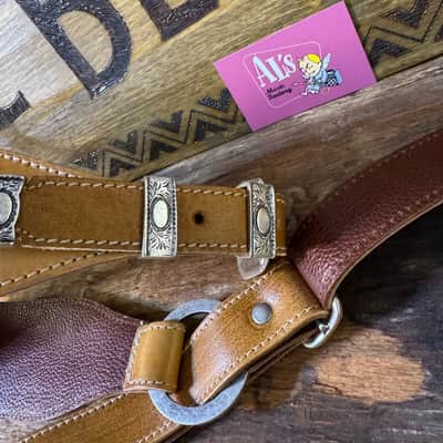 Blue Bell Straps  MONTEREY Artisan Custom for Al’s Music Factory  Aniline Patina Washed Silver Hardware image 6