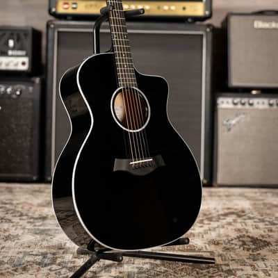 Taylor 214ce-BLK Plus Grand Auditorium Acoustic/Electric Guitar - Black with Hardshell Case image 16