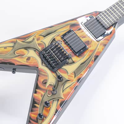 B.C. Rich Kerry King Signature Flying V w/ Tribal over Fire Graphic image 4