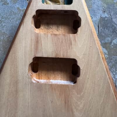 Mahogany Wood Flying V Style Guitar Body DIY Project image 2