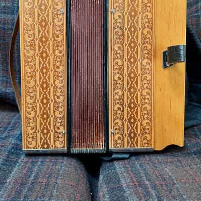 Hohner C#/D  diatonic accordion 2815 pokerwork “presswood”  melodeon image 4
