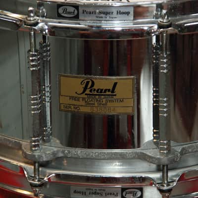 RARE Pearl Free-Floating Steel - COS 14"X6.5 snare Japan 1st gen image 2