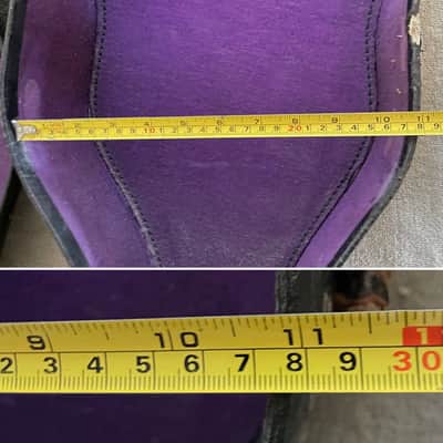 Vintage Geib Challenge Parlor Acoustic Guitar Case 1930's Faux Gator / Purple Interior Chicago USA image 11