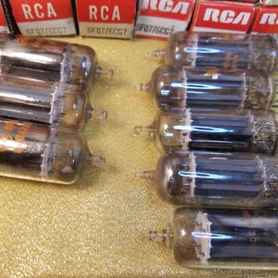 RCA Matched Pair (2) 6FQ7 tNOS AT1000 TESTED Vacuum Tubes T4 cleartop 6CG7 no divider dual triode 1964-1972 image 2