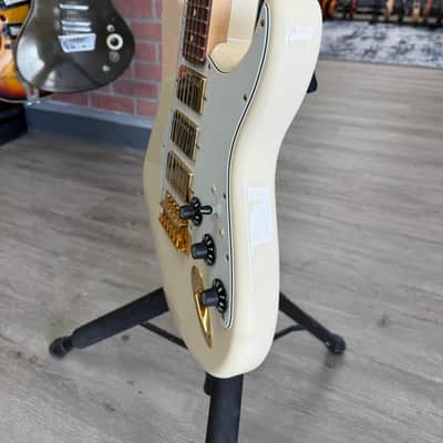 Fender FSR Mahogany Blacktop Stratocaster HHH 2019 - Olympic White image 5