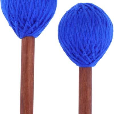 1Pair Mallets Medium Blue Hard Yarn Head Keyboard Percussion Mallets with Maple Wood Handle (Blue) image 1