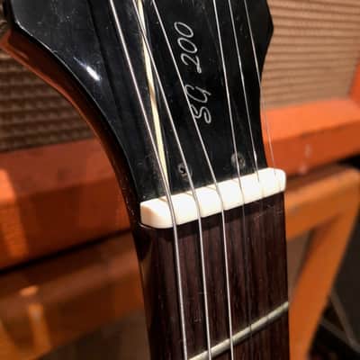 Vintage 1980s Yamaha SG200 SG Black Rosewood Set Neck Electric Guitar image 9