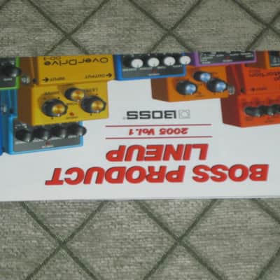 very lightly handled / very clean Boss Product Lineup 2005 Vol.1 (fold open product catalog - fully open it is 14 inches L x 10 inches W), printed in Taiwan 2005 image 11