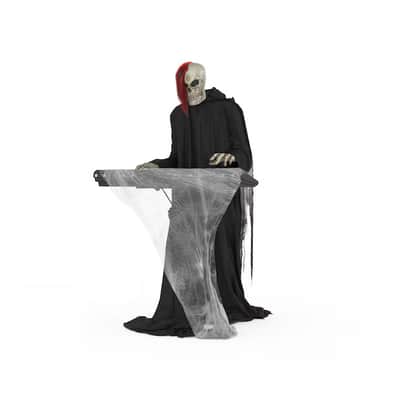 6-Foot Skeleton Reaper Keyboard Player – Life-Size Halloween Animatronic Musician with Bluetooth & Motion Activation image 3