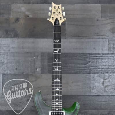 Mint PRS Wood Library CE-24 Satin Quilt Top - Faded Gray Black Green Burst with Gigbag image 3