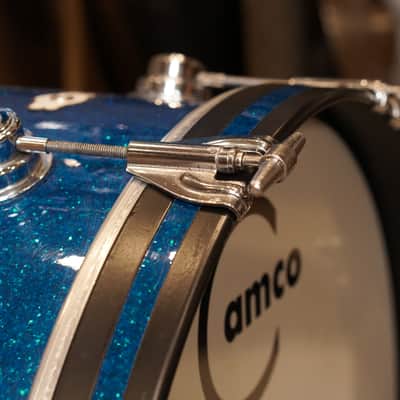 Camco 12/14/18" Drum Set - 1960s Blue Glass Glitter image 11