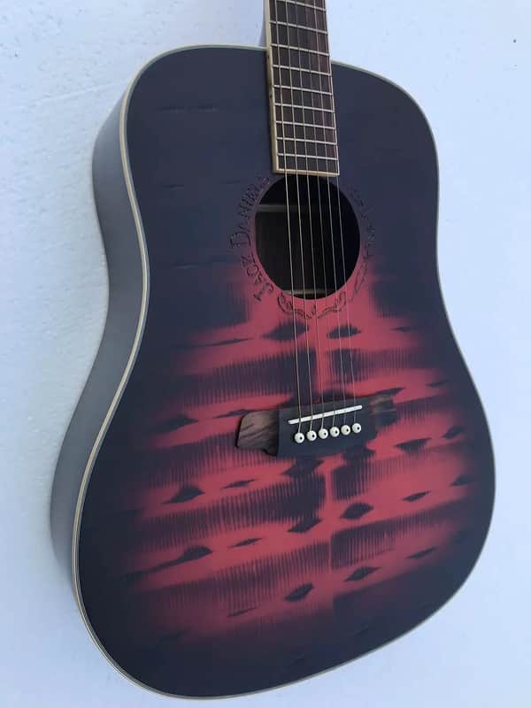 Red Burst 41 Inch Acoustic Guitar, Rosewood Fingerboard, Maple Neck image 1