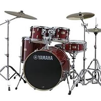 Yamaha Stage Custom Birch 5 Piece Drum Shell Kit with 22 inch Bass Drum Cranberry Red image 2