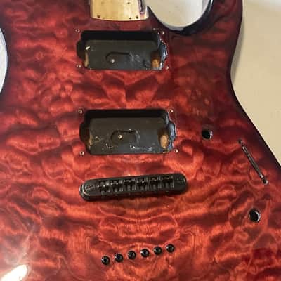 2010's India Jackson DKXT Dinky Arched Top Transparent Red Quilt Guitar Body Hard Tail image 5