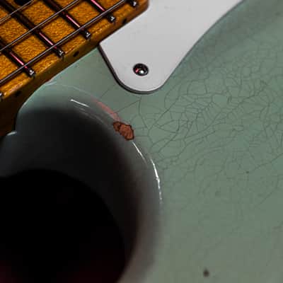 Fender CS 70th Anniversary 1954 Strat Relic 1-P QMN SFA Limited Fat 2025 - Super-Faded Aged Surf Green image 14