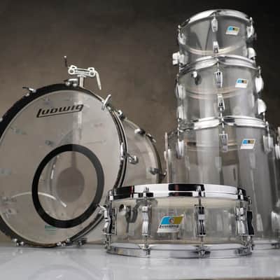 1976 Ludwig Vistalite Clear 5pc Drums #59091 image 25