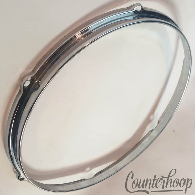 *Slingerland 13" Tom Batter/Resonant Rim/Hoop 6-Lug Stick-Saver Chrome 70s USA* image 1