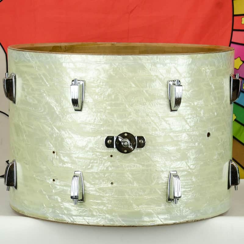 1950's Ludwig 14"x 20" Bass Drum Shell, WMP, White Marine Pearl, AS-IS image 1
