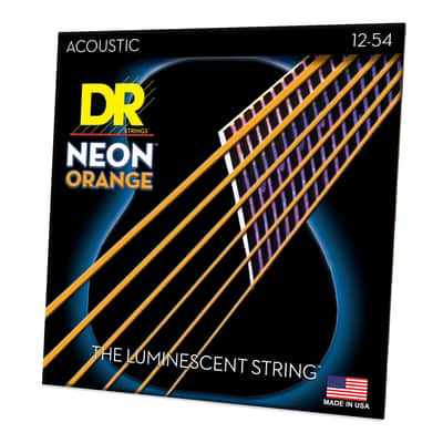 DR NOA-12 Hi-Def Neon Orange Acoustic Guitar Strings - gauges 12-54 image 4