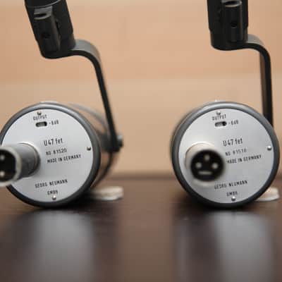 Vintage Neumann U 47 fet Microphone Pair 1976 (Serial Numbers 1518 & 1520 ) - Matte Black image 5