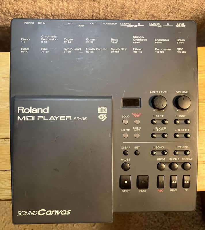Roland SD-35 SD-35 Sound Canvas MIDI Player / GS GM Module mid-80s - Aluminum/metal image 1