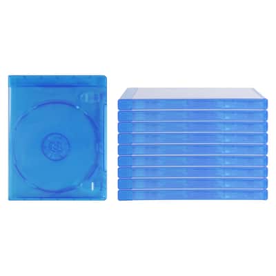 (10) Blu-ray Replacement Cases - 1 Disc Capacity - 12mm - Blue - No Logo - #BRBR12BL image 1