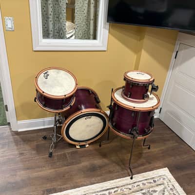 Unbranded Custom built partial nesting 2020 - "Purple Heart" eggplant stain, satin polyurethane and and hand rubbed wax finish image 2