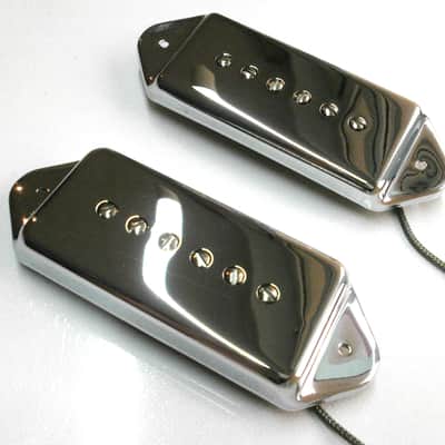 Q pickups DOG EAR P90 Pickups SET BLACK/CHROME/NICKEL/RAW NICKEL Casino Riviera Wildcat ES-330 Gibson Epiphone 50s 60s image 1