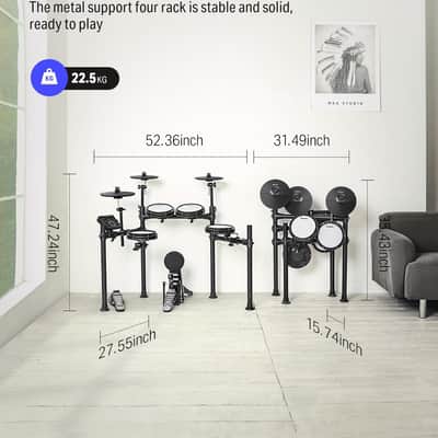 Electric Drum Set Electronic Drum Kit 5 Drums 4 Cymbals, Electric Drum, Audio Line, Drum Sticks image 6