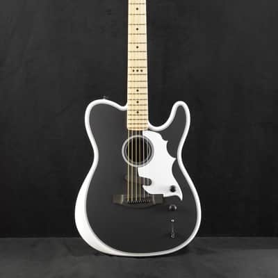 Mint Fender Jack White Triplesonic Acoustasonic Telecaster Maple Fingerboard White Pickguard Satin Arctic White with Black Top image 2