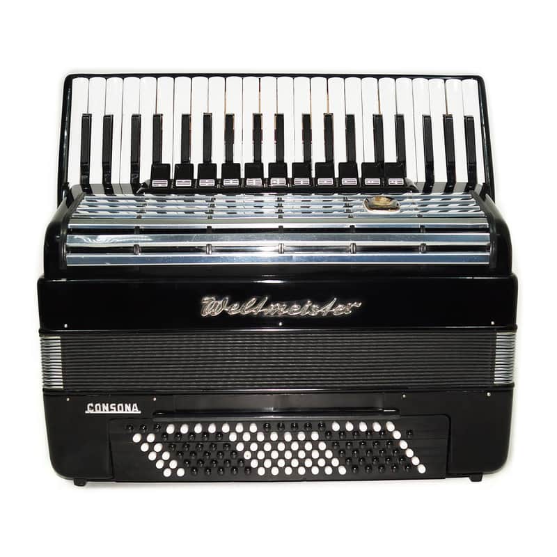 Weltmeister Consona Converter Free Bass Stradella German Piano Accordion New Straps Case 2119 Great Professional Accordion Gorgeous Sound image 1