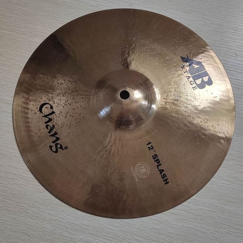 AB‑Stage 12 Inch Splash Cymbal B8 Bronze Hand‑Hammered Drum Effect Cymbal image 1