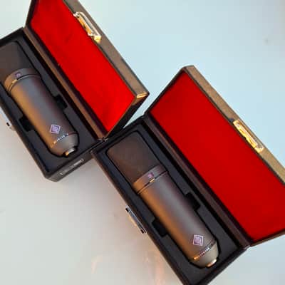 Neumann U 87 Stereo Pair Large Diaphragm Multipattern Condenser Microphone 1967 - 1985 - Matte Black image 2