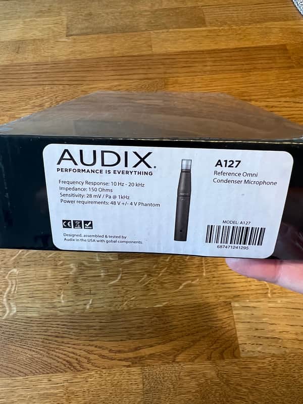 Audix A127 Omnidirectional Small Diaphragm Condenser Microphone 2021 - Present - Black image 1