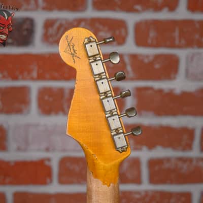 Fender Custom Shop SR25 61 Stratocaster Super Heavy Relic Candy Tangerine over 3-Color Sunburst w Boos Leather Custom Pickguard 2025 w/OHSC image 12
