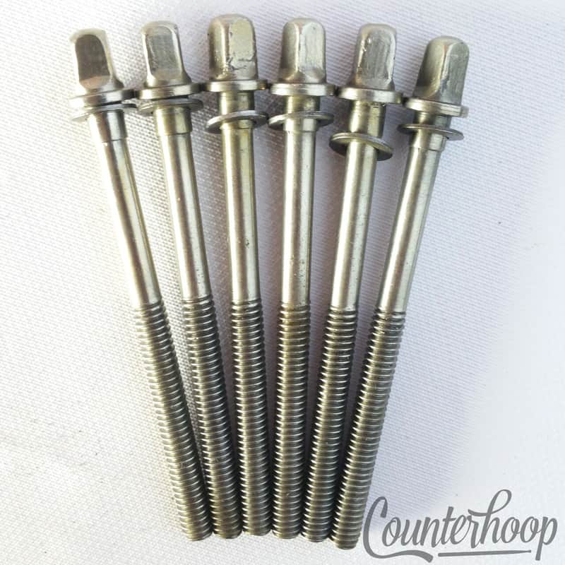 Leedy&Ludwig 2 3/4" 6x Tension T-Rods Snare/Tom Drum Nickel Plating Vintage 50s image 1