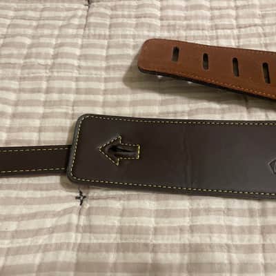 Zager Embossed Padded Dark Brown Leather Guitar Strap image 3