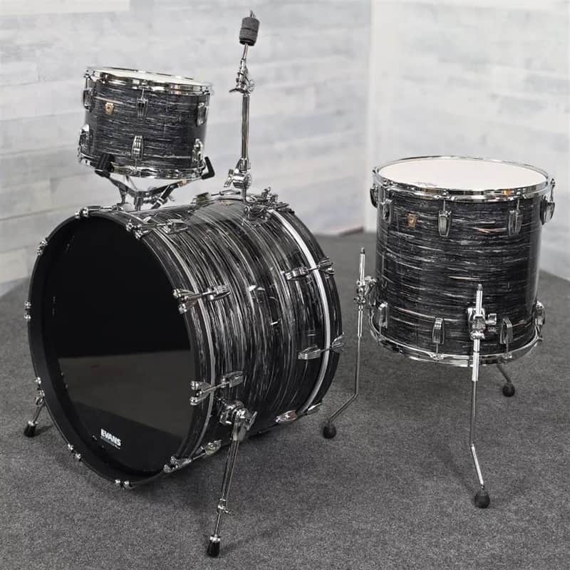 Used Ludwig Classic Maple 3pc Drum Set Vintage Black Oyster - Good image 1